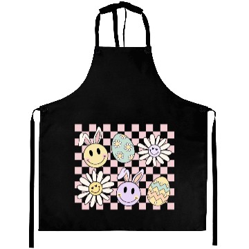 Discover Face Easter Bunny Easter Egg Retro Wild Flower Aprons