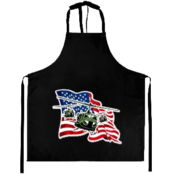 Discover US Army UH 1 With US Flag Aprons