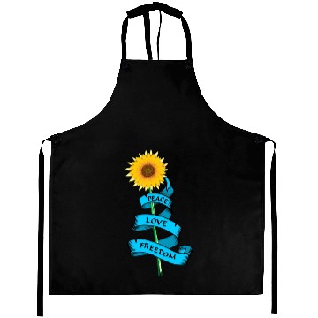 Discover Sunflower Peace love freedom Aprons