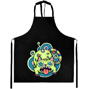 Discover Psychedelic Trippy Cat Aprons