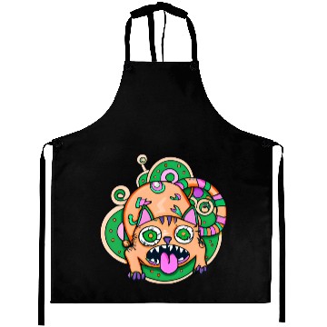 Discover Psychedelic Trippy Cat Aprons
