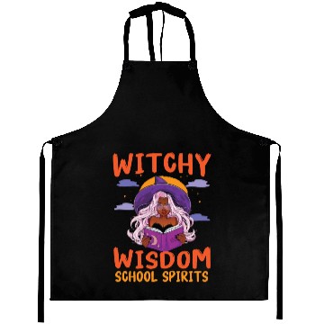 Discover Witchy Wisdom School Spirits Teacher Halloween Aprons