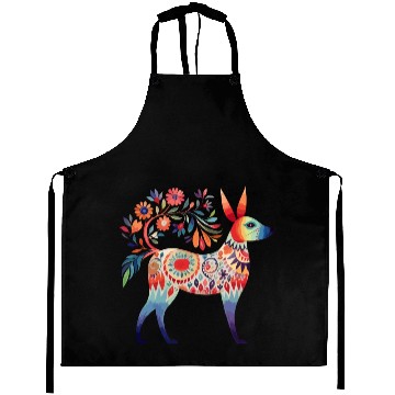 Discover Mexican dog folk art Aprons
