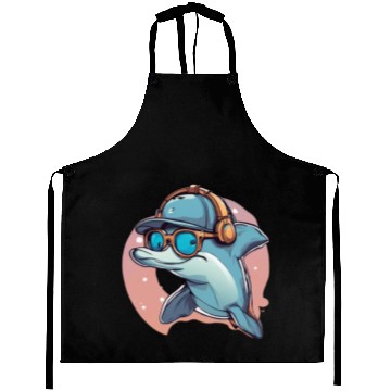 Discover funny dolphin Aprons