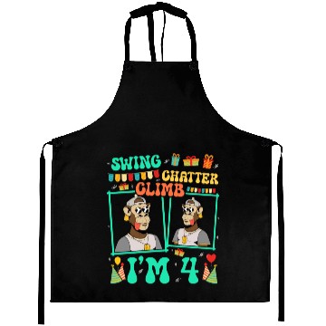 Discover Swing Chatter Climb I'm 4 Monkey Lover Kid 4th Aprons
