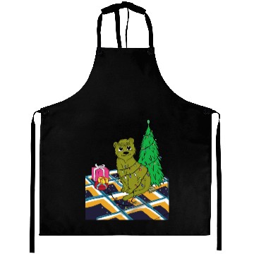 Discover Cat Christmas Light Aprons Funny Cat Lover
