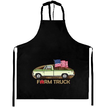 Discover Farm Truck Light Green Aprons