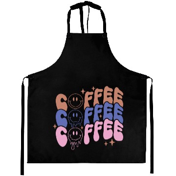 Discover Coffee Melting Face Coffee Lover Typography Aprons