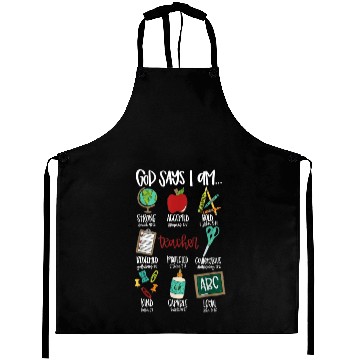 Discover God Says I Am Teacher Aprons