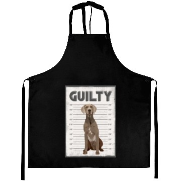Discover Guilty Weimaraner Mug Shot Aprons