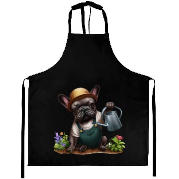 Discover Frenchie Playing in the Garden Aprons
