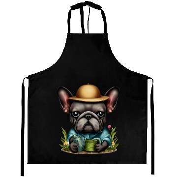 Discover Frenchie Watering Plants Aprons