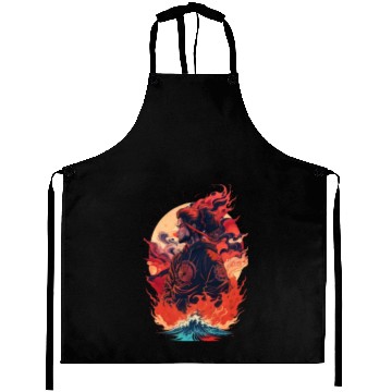 Discover Samurai Boy in Flames Aprons