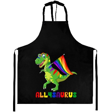 Discover Rainbow Ally Saurus Embracing Diversity Aprons