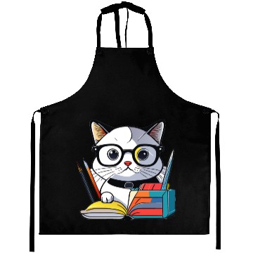 Discover Back to school cat Aprons