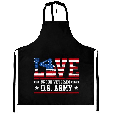 Discover Love And Proud Us Army Veteran Aprons