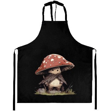 Discover Cute Mushroom Warrior Aprons