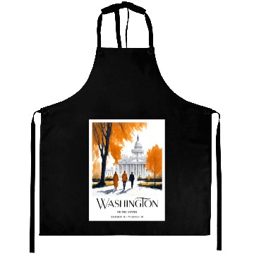 Discover Watercolor painting loving couple in Washington DC Aprons