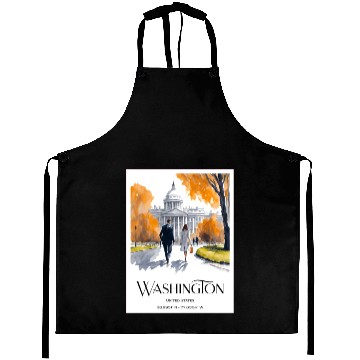 Discover Watercolor painting loving couple in Washington DC Aprons