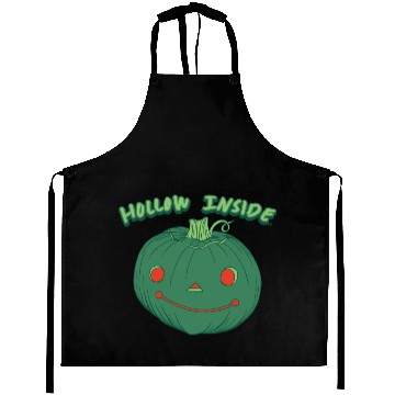 Discover Hollow Inside - Punny Green Jack-o-Lantern Pumpkin Aprons