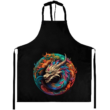 Discover Logo dragon pattern circle pentel color 2 Aprons