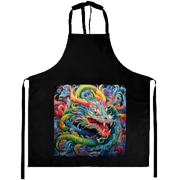 Discover dragon pattern circle pentel color 6 Aprons