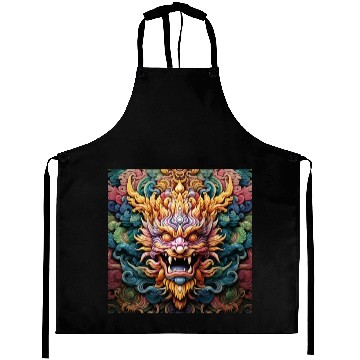 Discover dragon pattern circle pentel color 5 Aprons