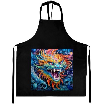 Discover dragon pattern circle pentel color 7 Aprons