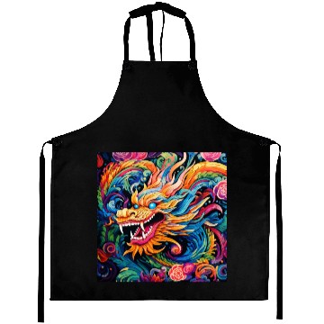 Discover dragon pattern circle pentel color Aprons