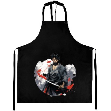 Discover Asian man samurai 4 Aprons