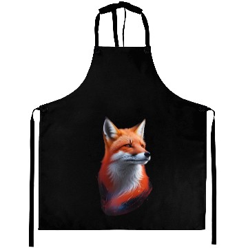 Discover red fox beautiful Aprons illustration