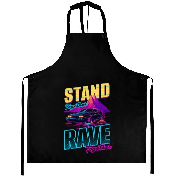 Discover Edm Rave Stand Rave Together Synthwave Aprons