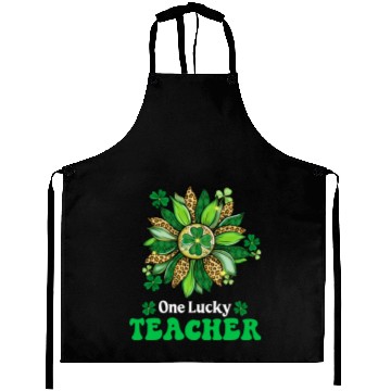 Discover One Lucky Teacher St Patrick s Day Sunflower Aprons