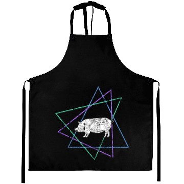 Discover Geometric Pig Art Aprons
