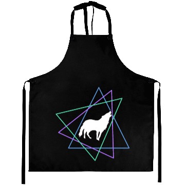 Discover Geometric Howling Wolf Aprons