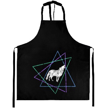 Discover Geometric Howling Wolf Aprons
