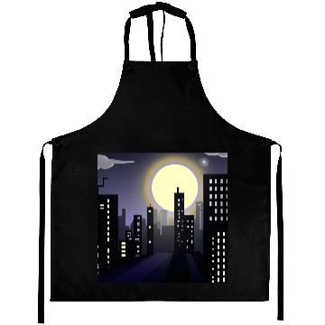 Discover City On The Moon Aprons