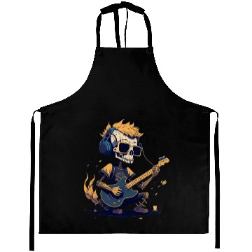 Discover Skeleton Playing The Guitar Character Funny Cool Aprons