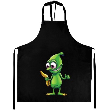 Discover Green Alien meets Funny Banana Aprons