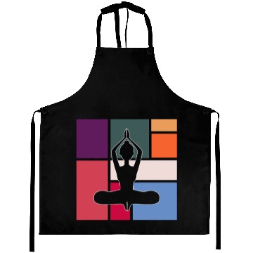 Discover Vintage Yoga – Retro Meditation Pose Aprons