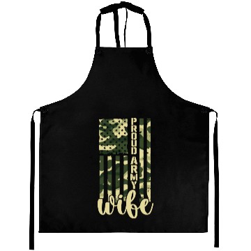Discover Proud Army Wife American Soldier US Flag Military Aprons