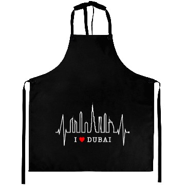 Discover Dubai Skyline Heartbeat Burj Khalifa Silhouette Aprons