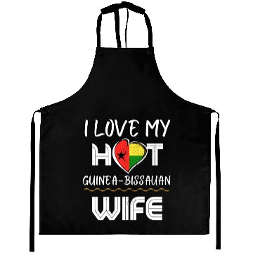 Discover Funny I Love My Hot Guinea-Bisauan Wife Husband Aprons