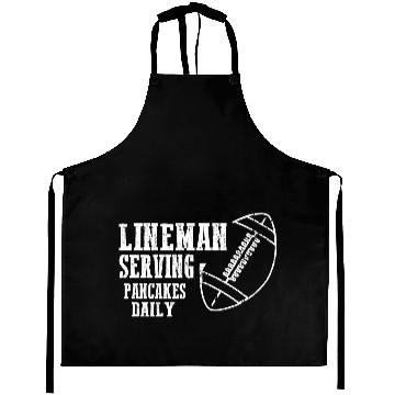 Discover Mens Lineman Serving Pancakes Funny Apparel Aprons