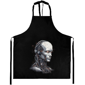 Discover Ai Robot face Aprons
