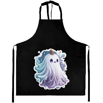 Discover Halloween Ghost Cute Halloween sticker Aprons