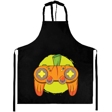 Discover Gamer Life Halloween Pumpkin Head Video Game Aprons