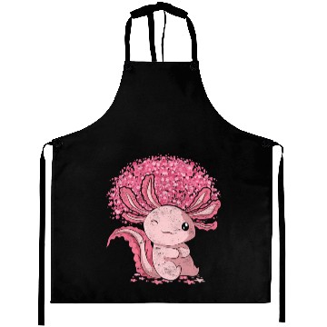 Discover Cherry Blossom Tree Amphibian Gift Sakura Axolotl Aprons