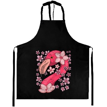 Discover Cherry Blossom Bird Gift Sakura Pink Flamingo Aprons
