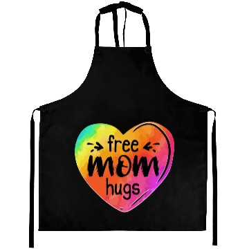 Discover LGBTQIA LGBT Free Mom Hugs Rainbow Heart Gay Pride Aprons